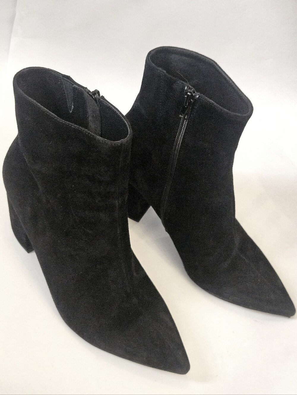 Jeffrey Campbell Botita Ankle Boots Black Suede Block Heel Bootie 10